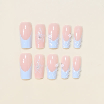 3D Floral Decorative Press-On Nail Art Brehn
