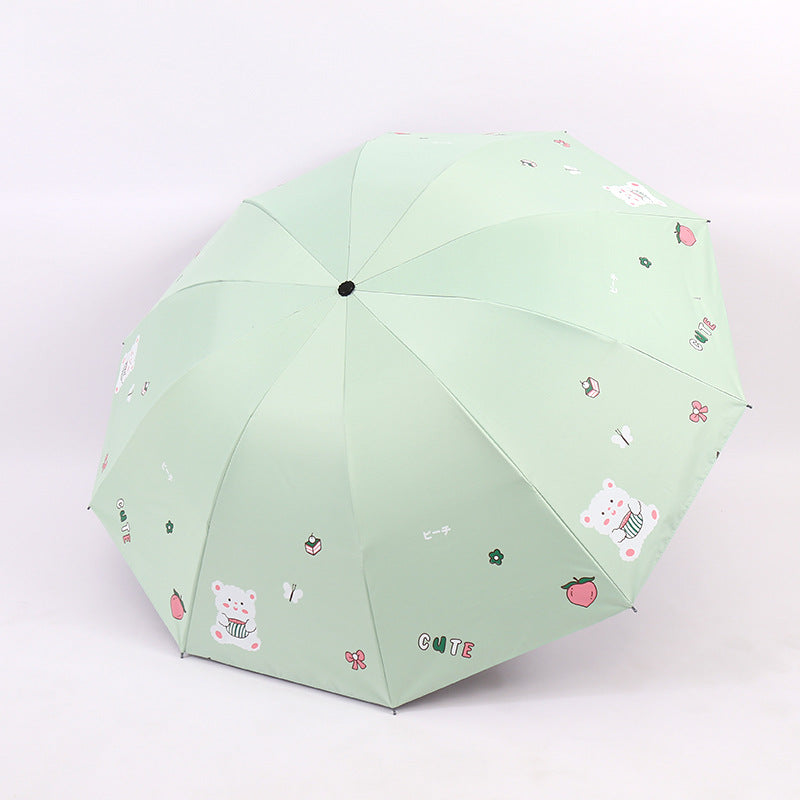 Damen Faltbarer Regenschirm mit verspieltem Bärendesign Brehn