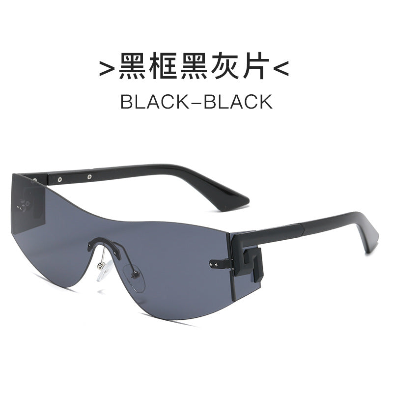 Damen futuristische Oversized-Sonnenbrille mit markantem Design Brehn