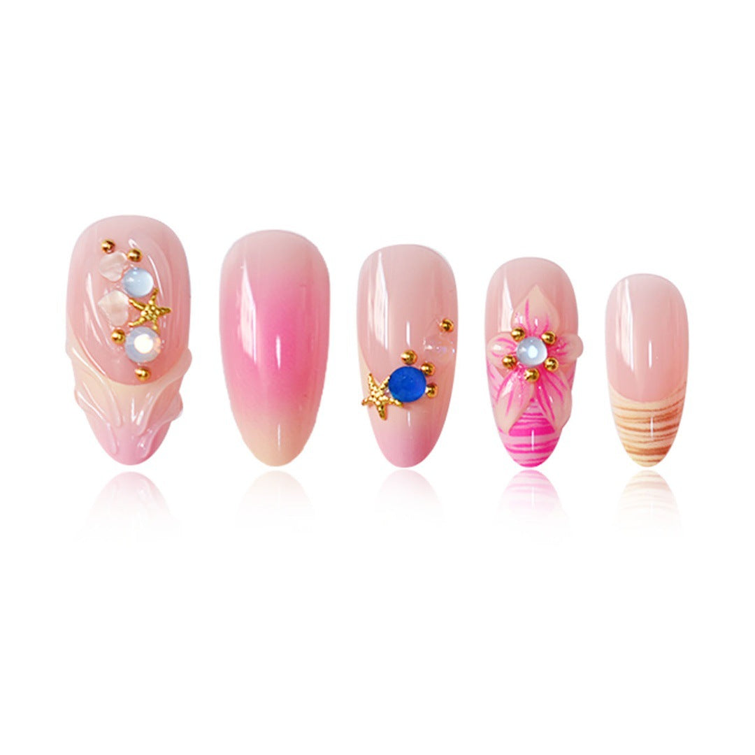 3D Floral Akzent Druck-Nagelkunst Brehn
