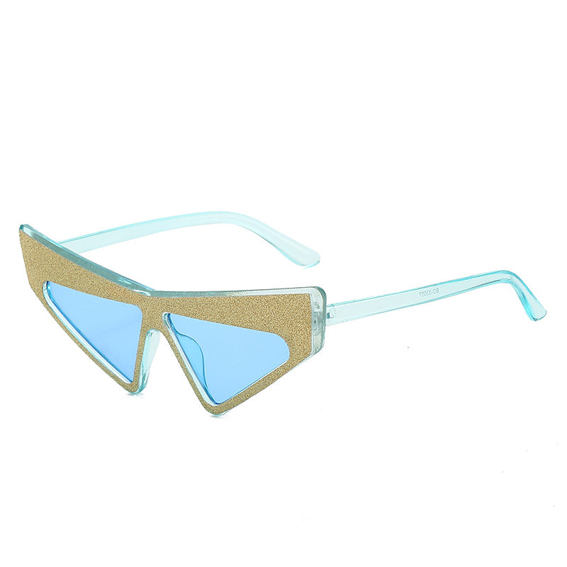Damen futuristische Sonnenbrille mit glitzerndem Rahmen Brehn