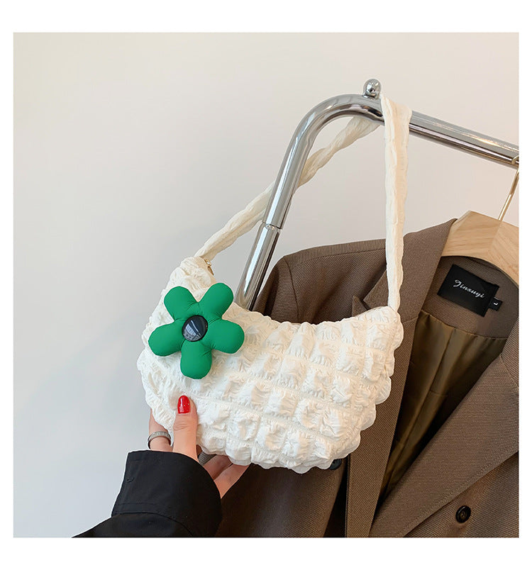 Blumige Akzent Texturierte Handtasche