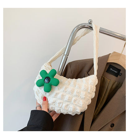 Blumige Akzent Texturierte Handtasche