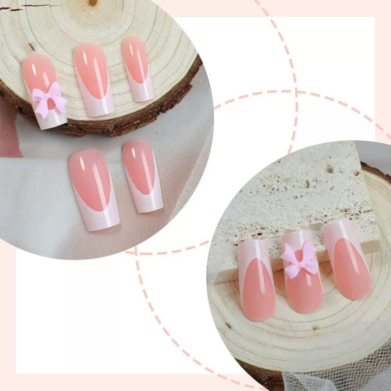 Kunstnagelset mit verspieltem Schleifen-Design Brehn