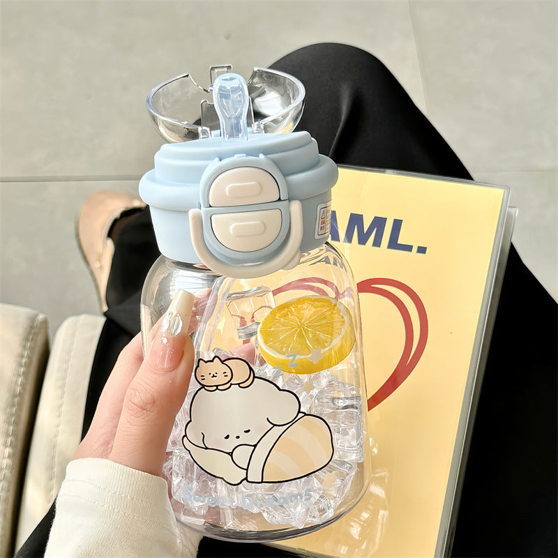 Damen Wasserflasche mit integriertem Fruchteinsatz und praktischer Klappöffnung Brehn