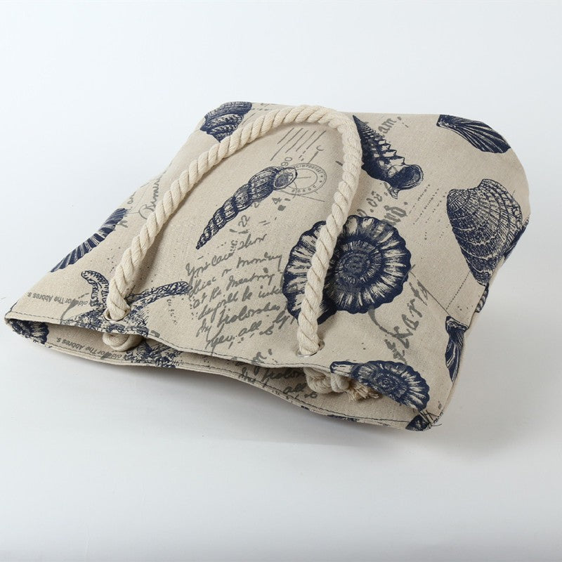 Strandtasche Im Maritimen Design mit Robusten Seilgriffen Brehn