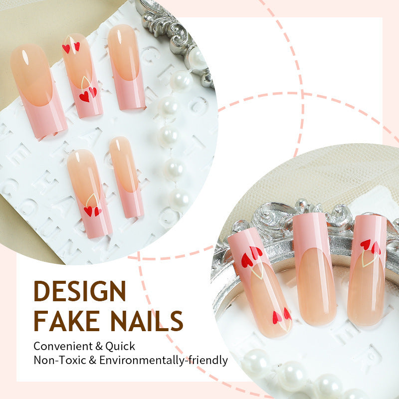 Kunstnagelset mit verspielten Herz-Designs Brehn