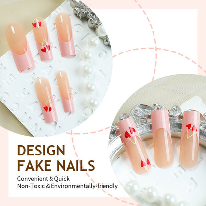 Kunstnagelset mit verspielten Herz-Designs Brehn