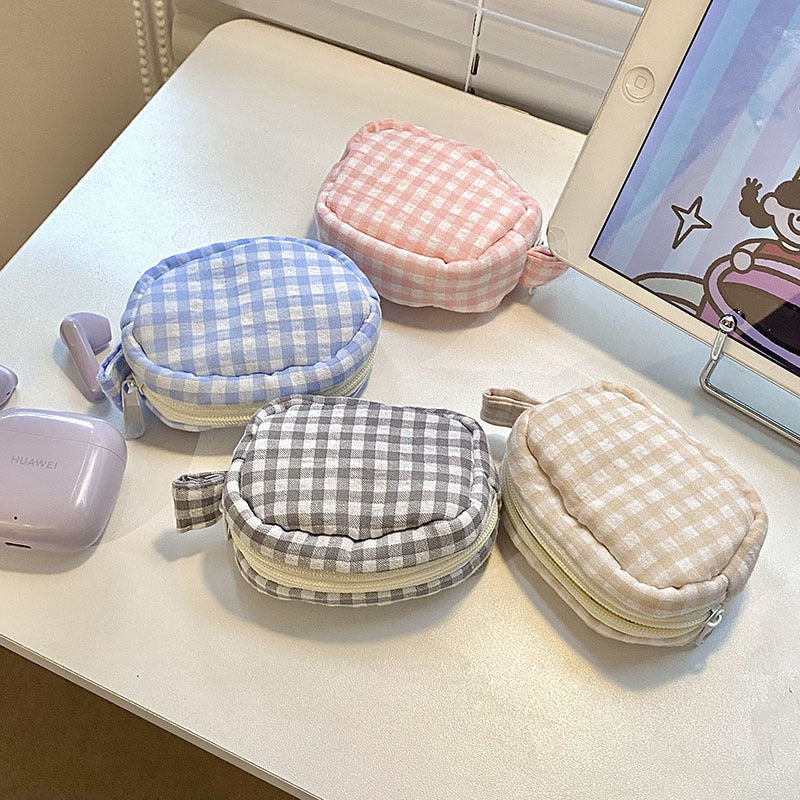 Handgefertigte Kosmetiktasche Im Gingham-Design Brehn