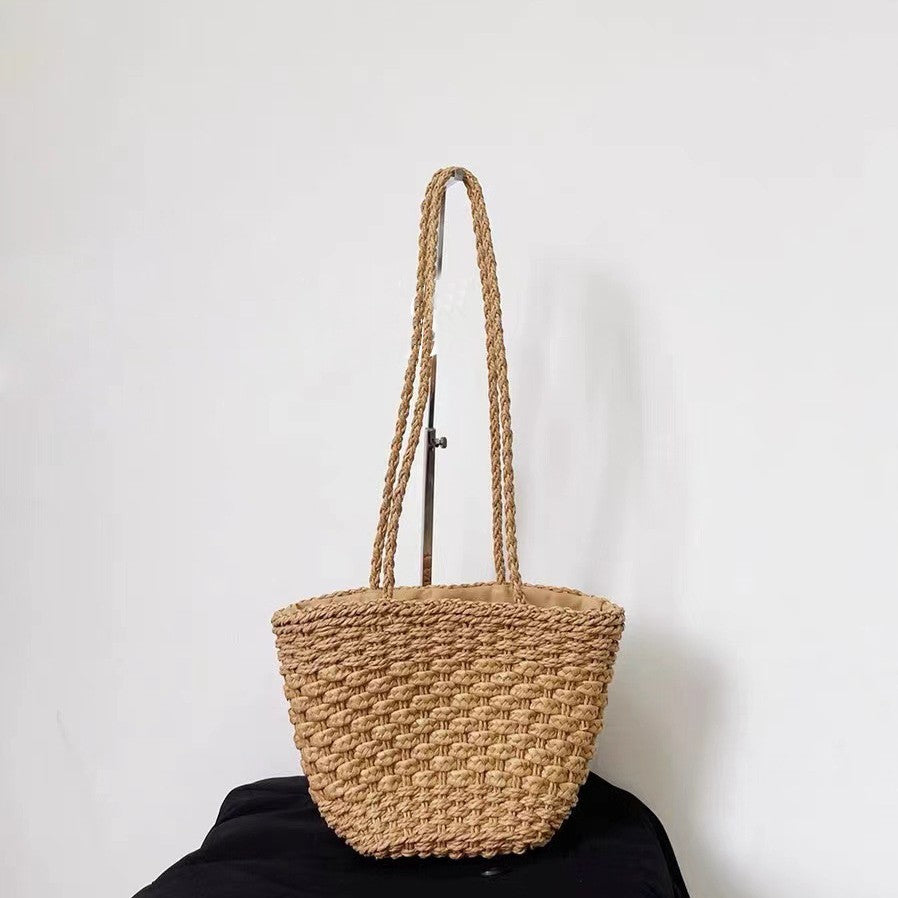 Damen Handgefertigte natürliche Basttasche Brehn
