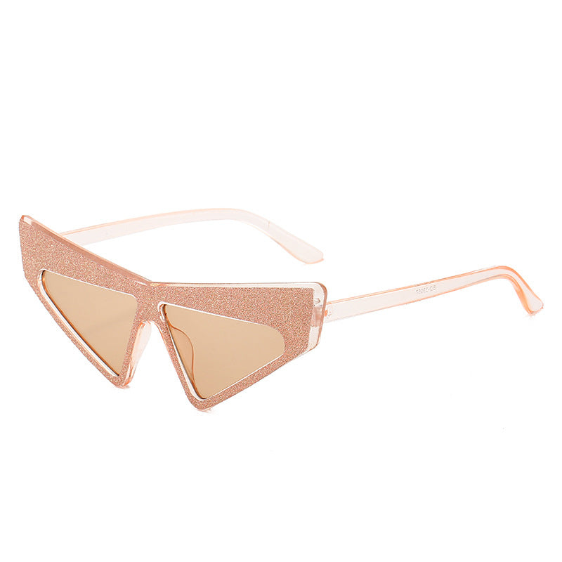 Damen futuristische Sonnenbrille mit glitzerndem Rahmen Brehn