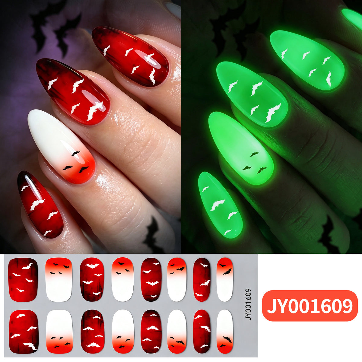 Halloween-Themen Glow-in-the-Dark Nagel-Wraps
