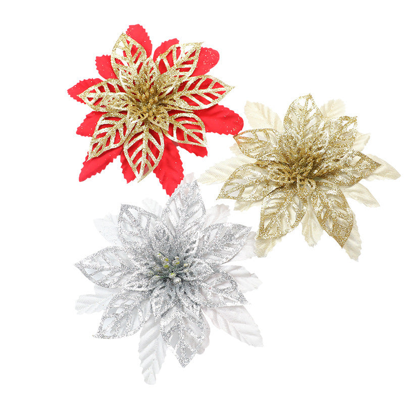 Glitzernde Florale Weihnachtsbaumdekoration Brehn