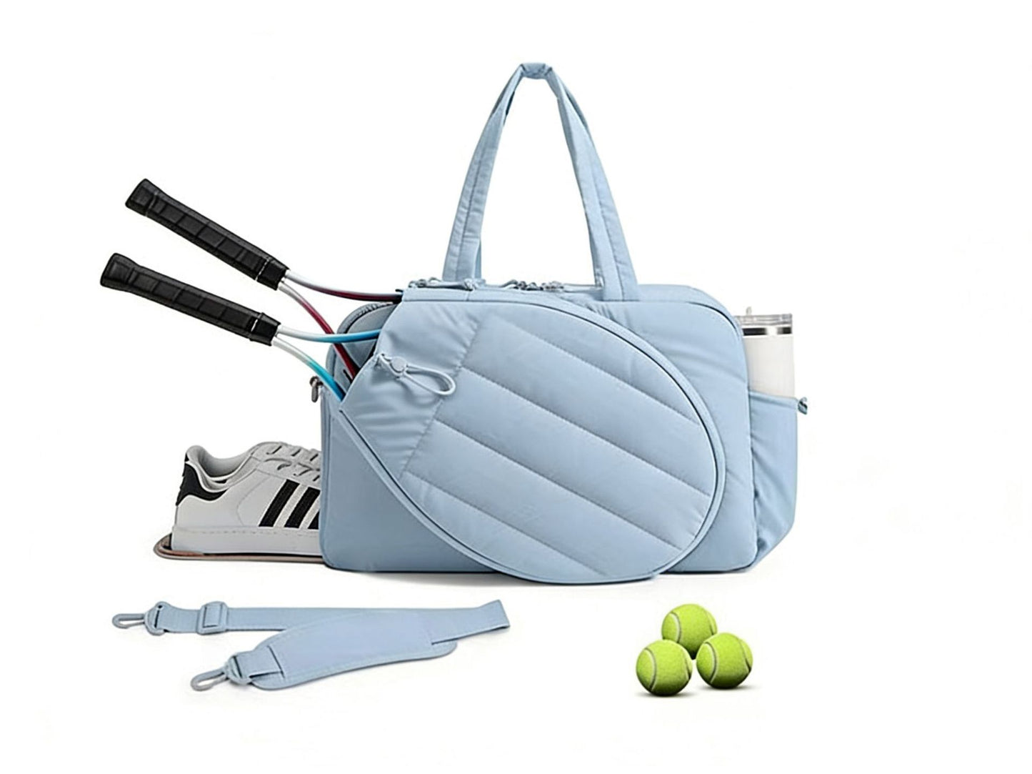 Sportliche Tennis-Tasche mit Speziellen Schläger-Fächern Brehn