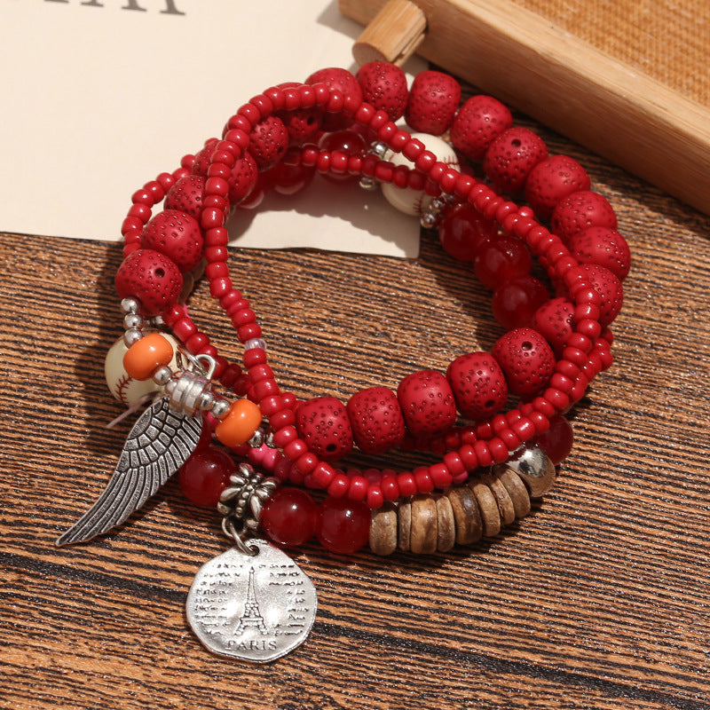 Bohemian Schicht Perlen Charme Armband Brehn