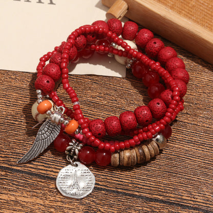 Bohemian Schicht Perlen Charme Armband Brehn