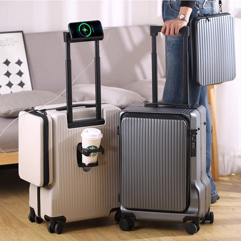Vielseitiger erweiterbarer Hartschalen-Reise-Trolley mit zwei Fächern