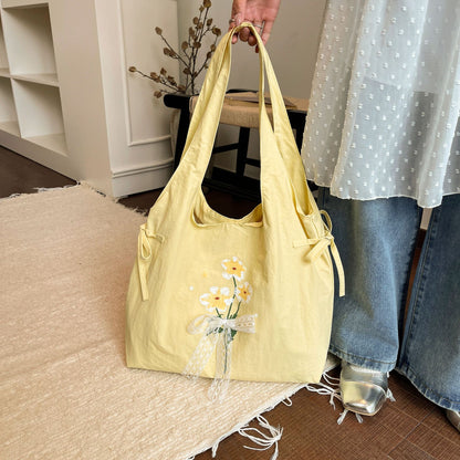 Blumenbestickte Schulter-Tote-Bag
