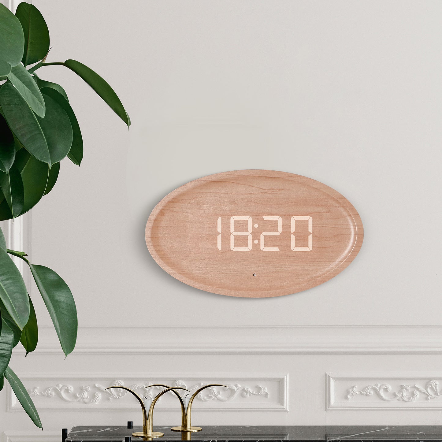 Digitale Wandmá Uhr im modernen minimalistischen Design Brehn