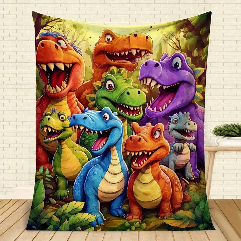 Cartoon Dinosaur Themed Wandteppich