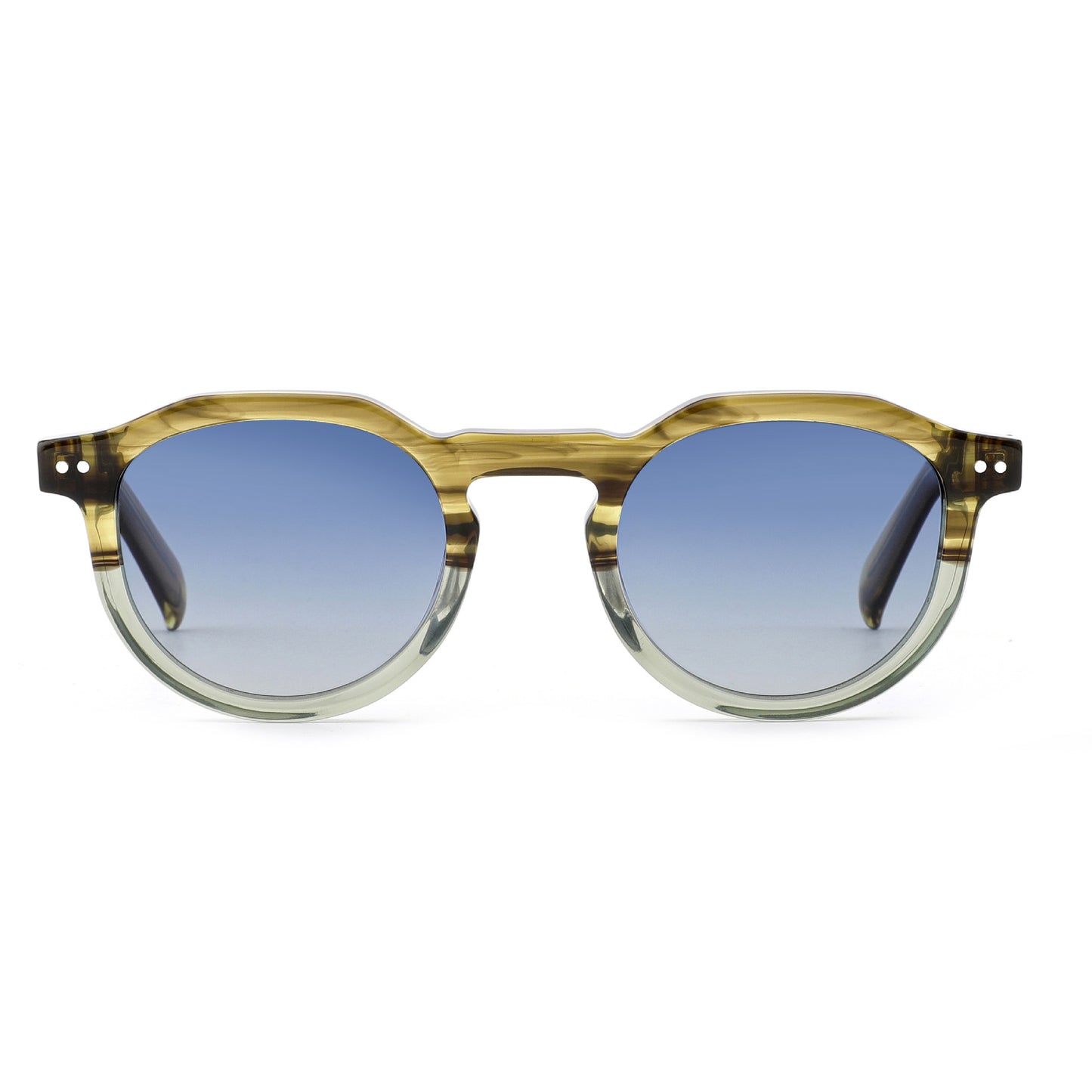 Damen stylische Sonnenbrille mit modernem, transparentem Rahmen Brehn