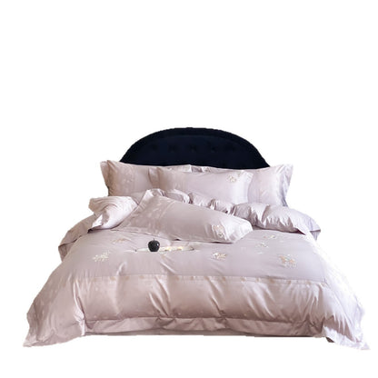 Luxuriös bestickte Satin Bettbezug Set mit Kissenbezügen