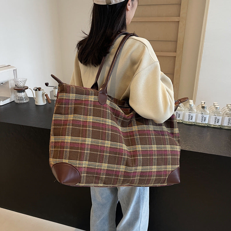 Kariert Strukturierter Wochenend-Duffle-Bag Brehn