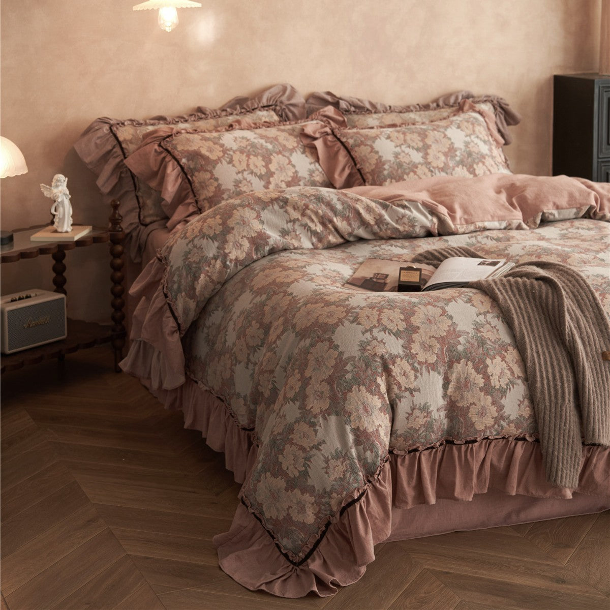 Rüsch Floral Jacquard Bettbezug Set