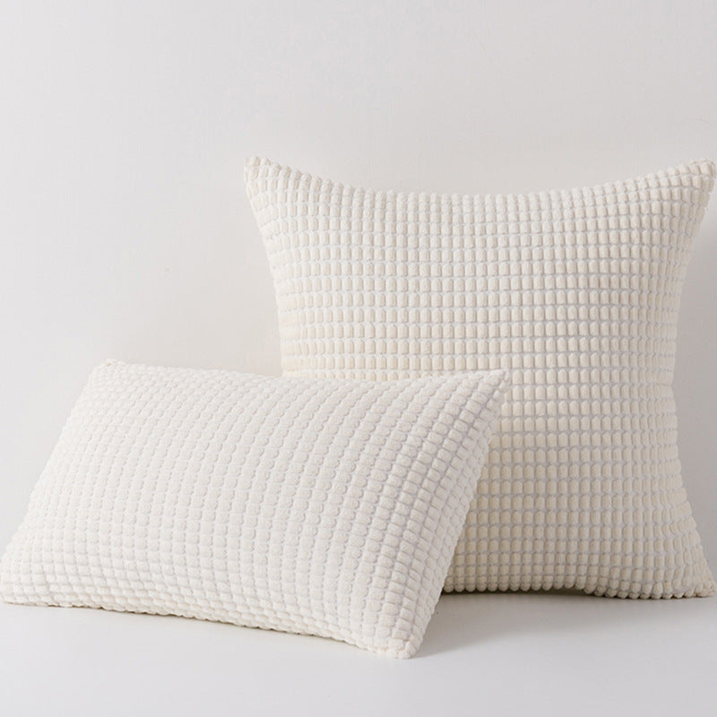 Plüsch Waffelraster Chenille Sofa Akzent Kissen Duo mit abnehmbaren Reißverschlussbezügen