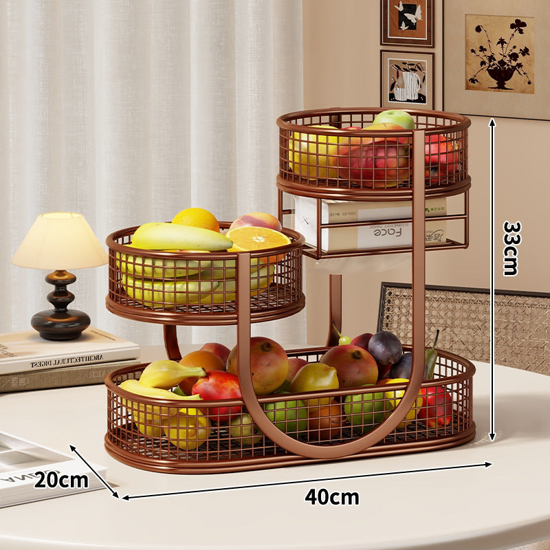 Drei-Tier Metallgitter Theken Obst- & Gemüse-Displaystand