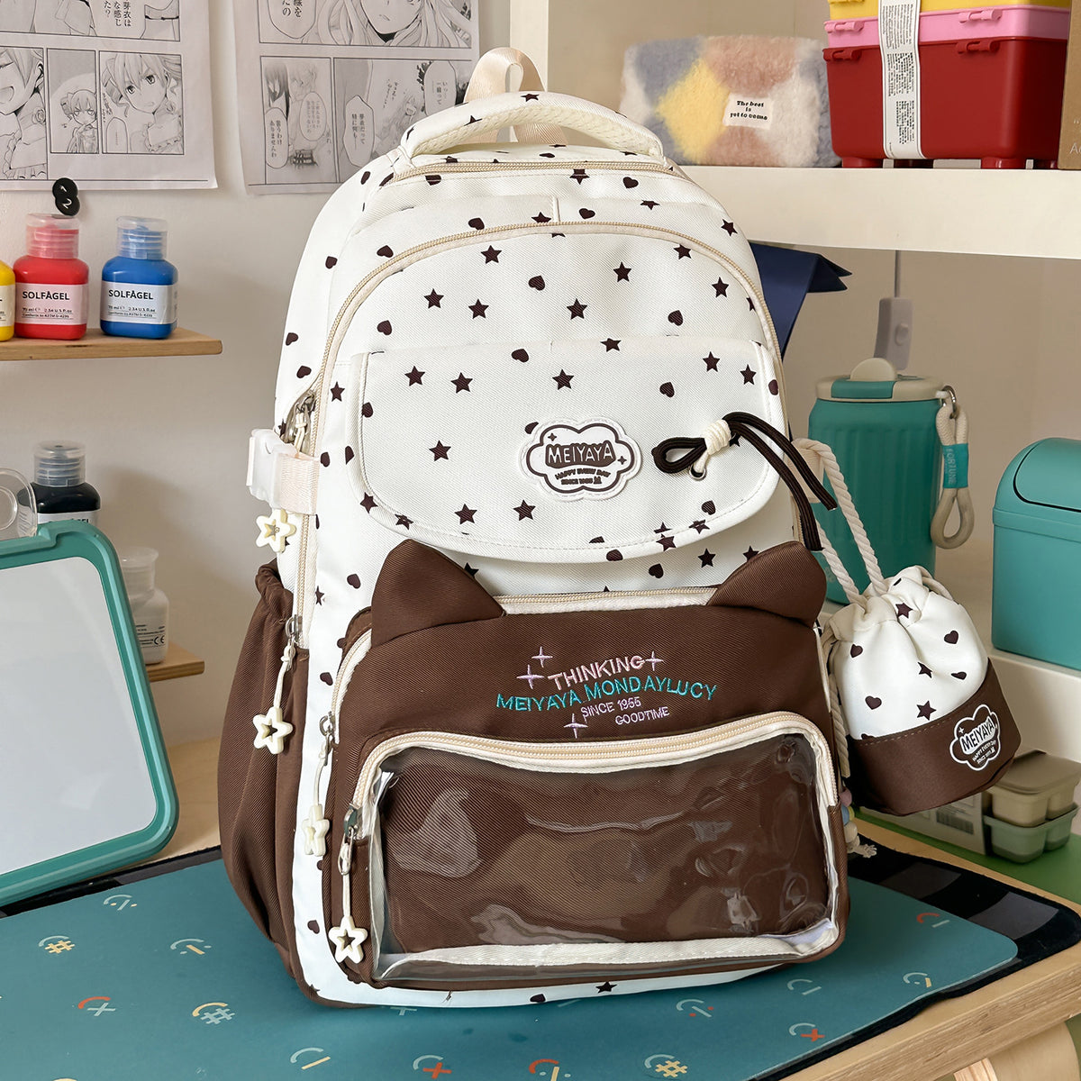 Stylische Wasserfeste Sternmuster Rucksack Brehn