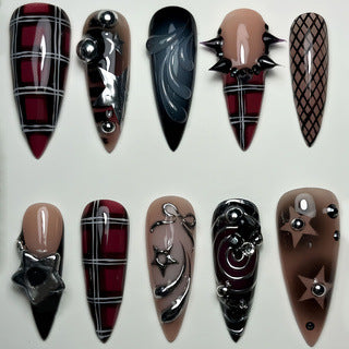 Gothic Themen Press-On Nagelkunst Brehn