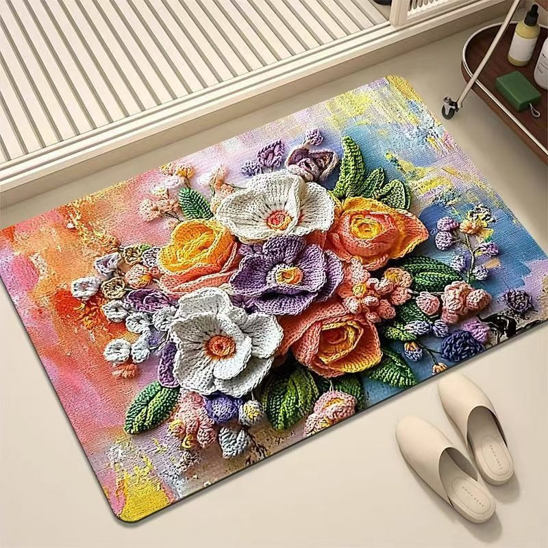 Luxuriöser Bestickter Floraler Teppich Brehn