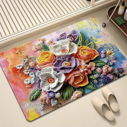 Luxuriöser Bestickter Floraler Teppich Brehn