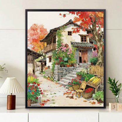 Scenic Village Landschaft Kunstdruck Brehn