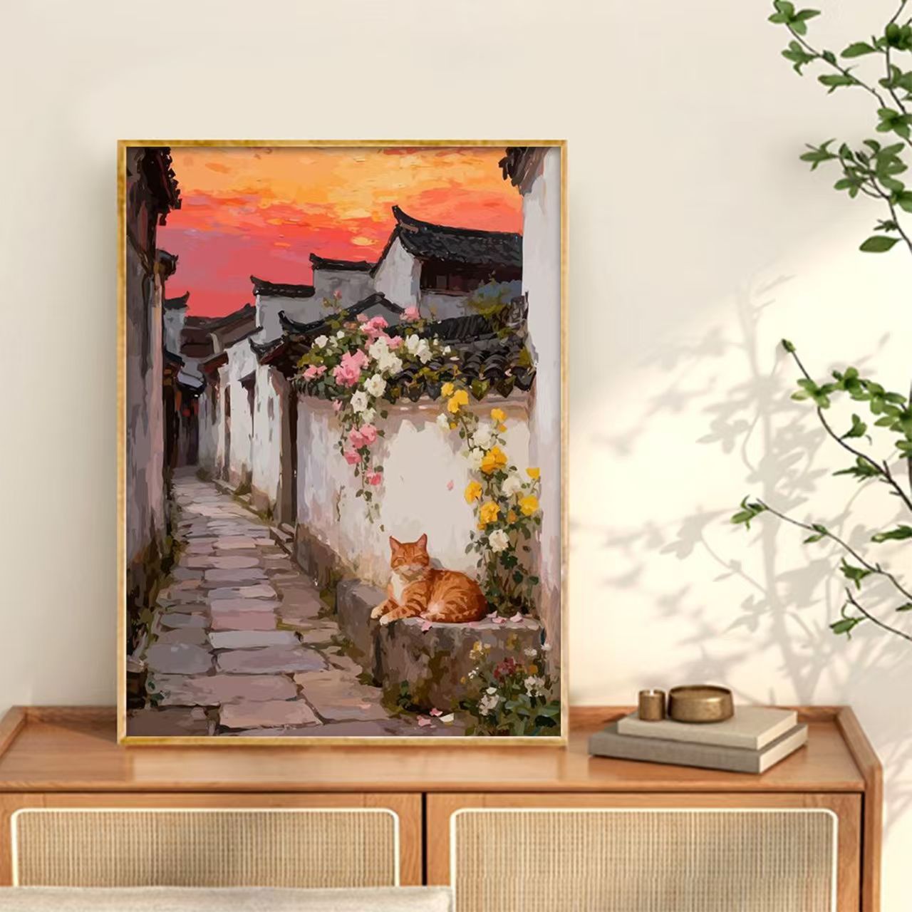 Gähnende Katze Leinwand Wandkunst Druck Brehn