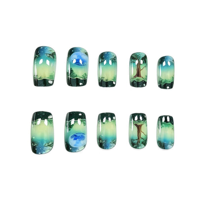 Künstlerisch von der Natur inspirierte Nagelkunsterweiterungen Brehn