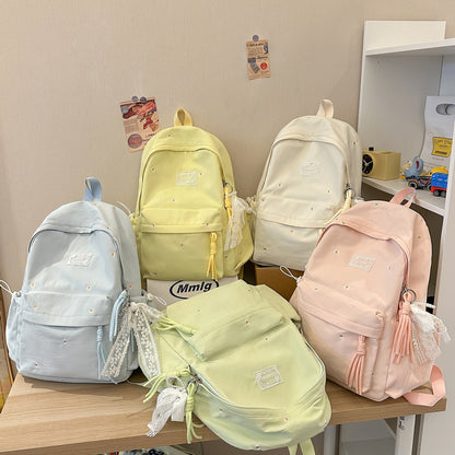 Stylischer backpack mit floralem Schmuck Brehn
