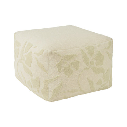 quadratischer Pouf mit Bouclé-Bezug und strukturiertem Jacquardmuster Brehn