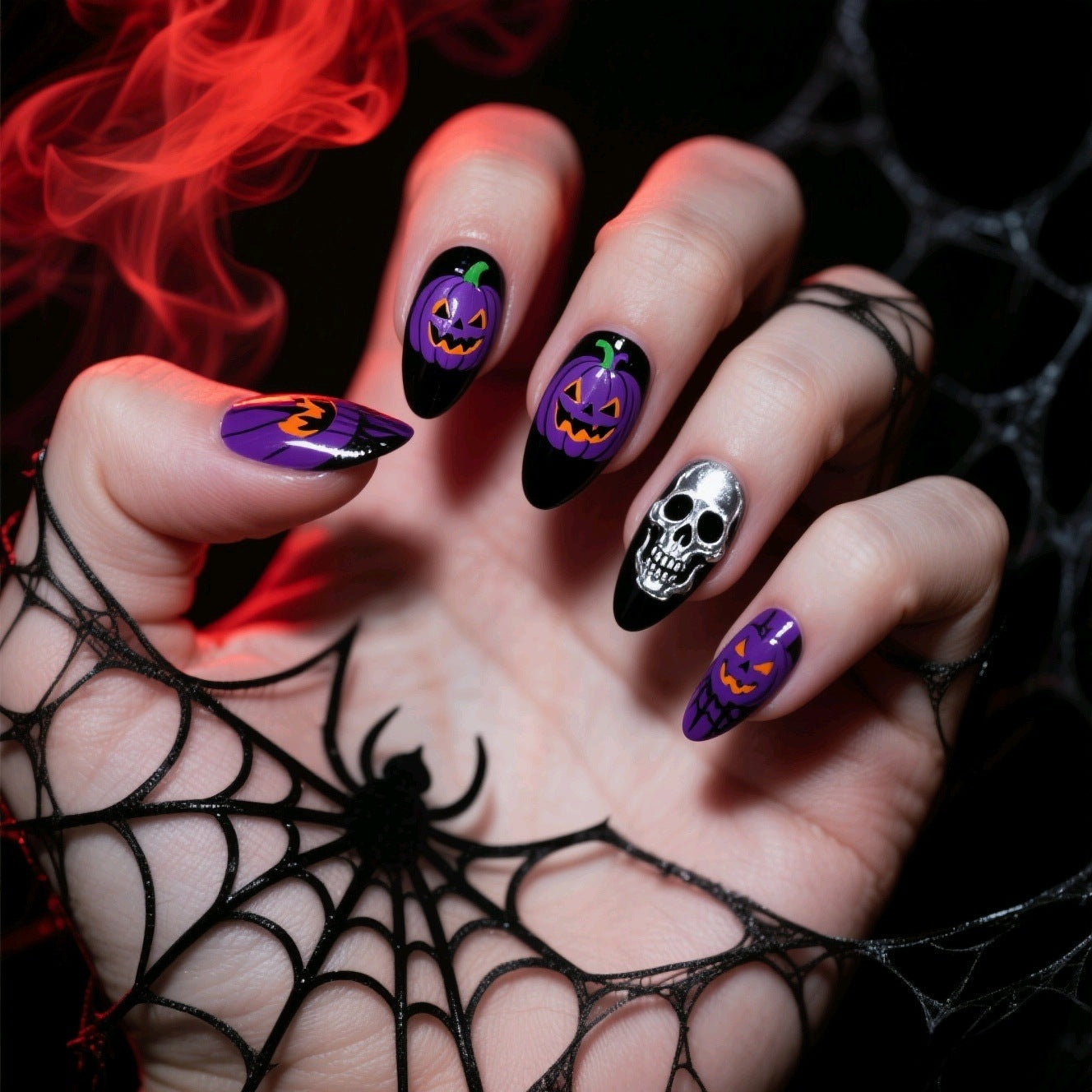 Kunstnägel Im Kreativen Halloween-Motiv Brehn