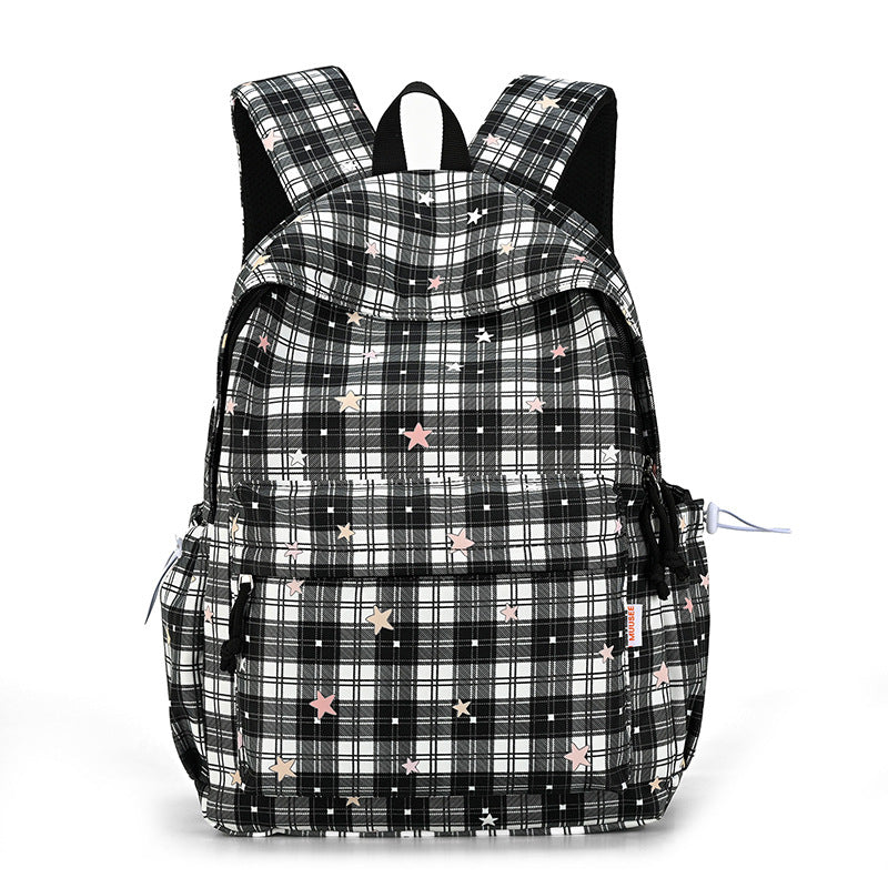 Stylischer Mehrfach-Taschen Karo Rucksack Brehn