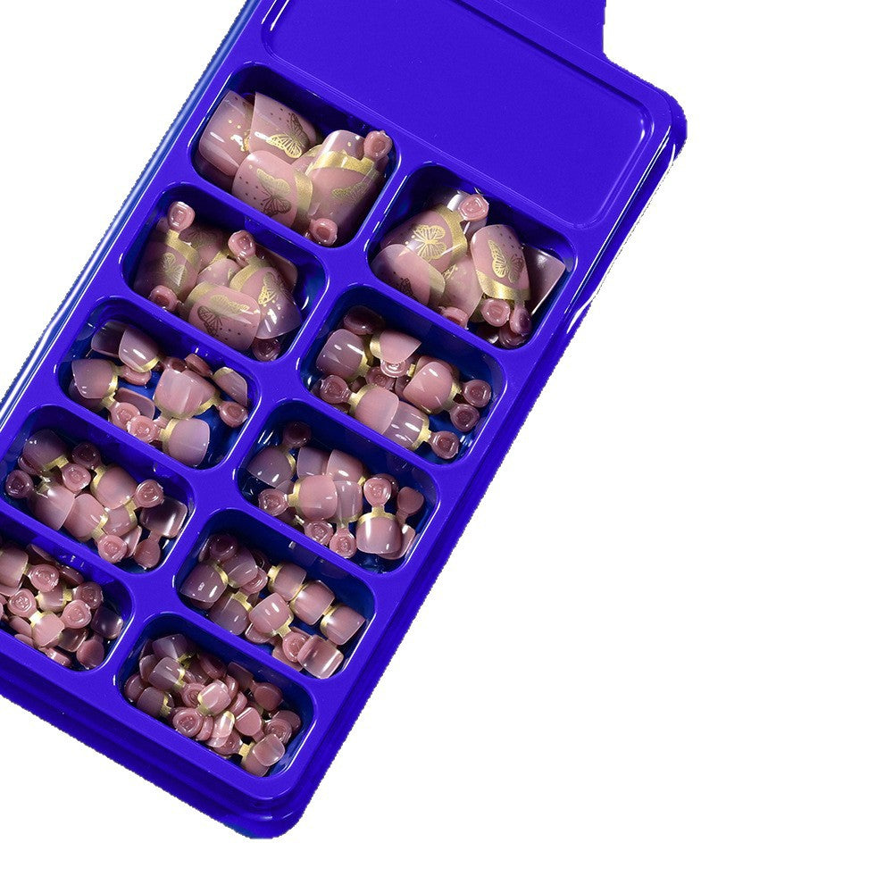 Blumen Artikulierte Press-On Fußnagel Set Brehn