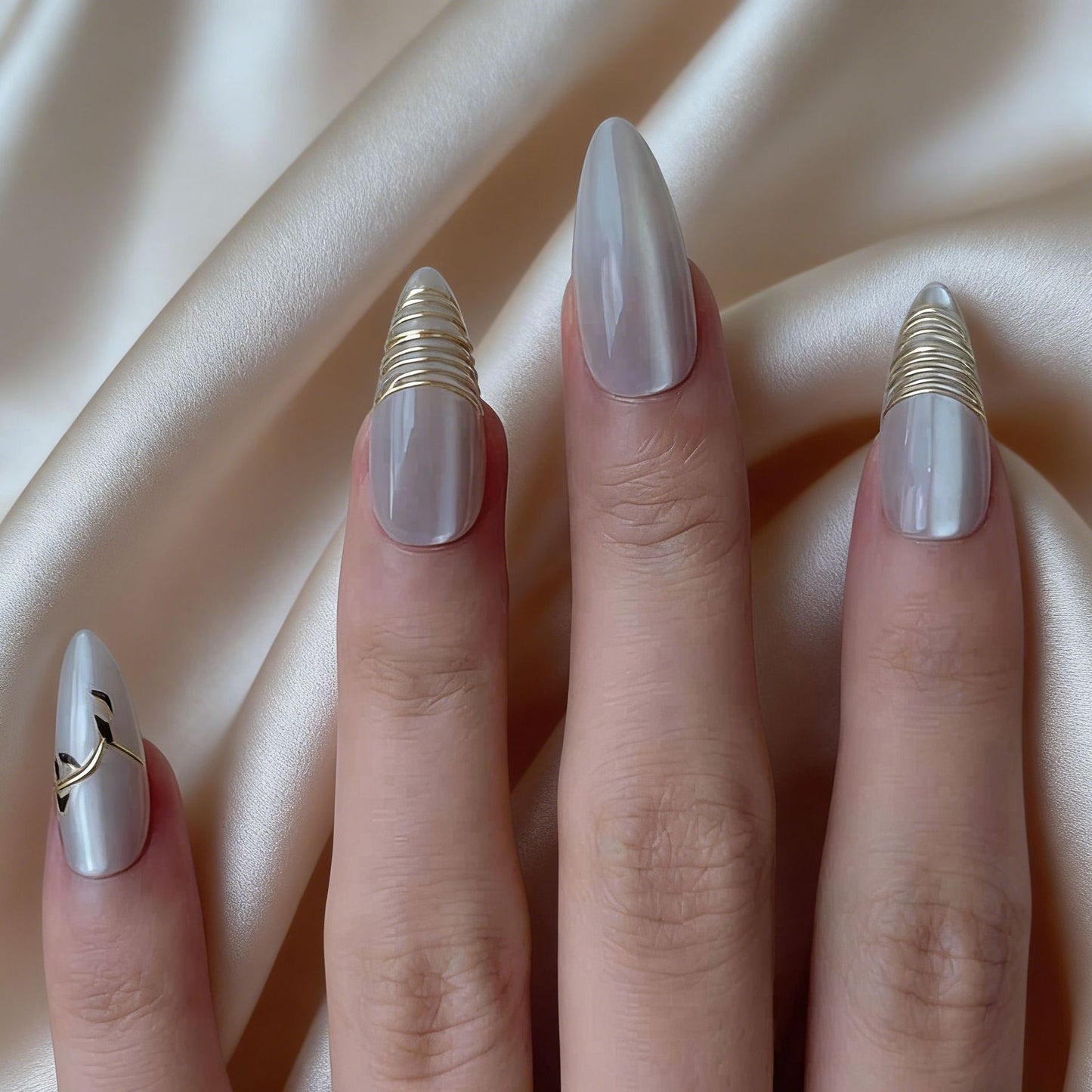 Elegantes Designer Press-On-Nagelset Brehn