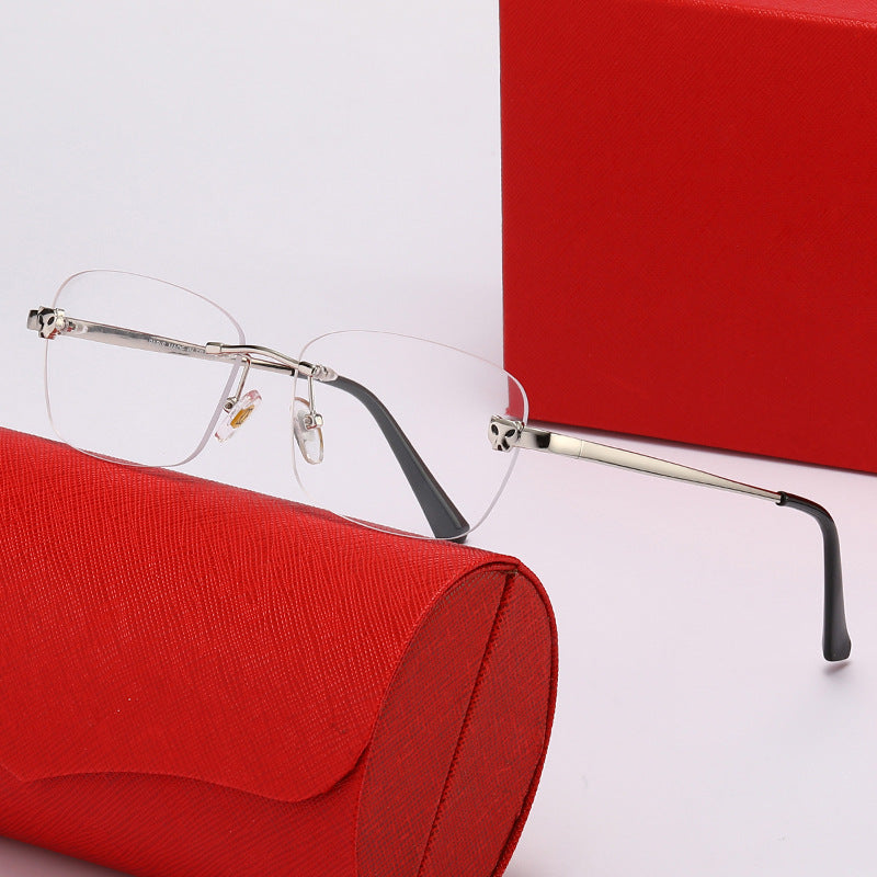 Damen modische Halbrahmenbrille mit elegantem Metallgestell Brehn