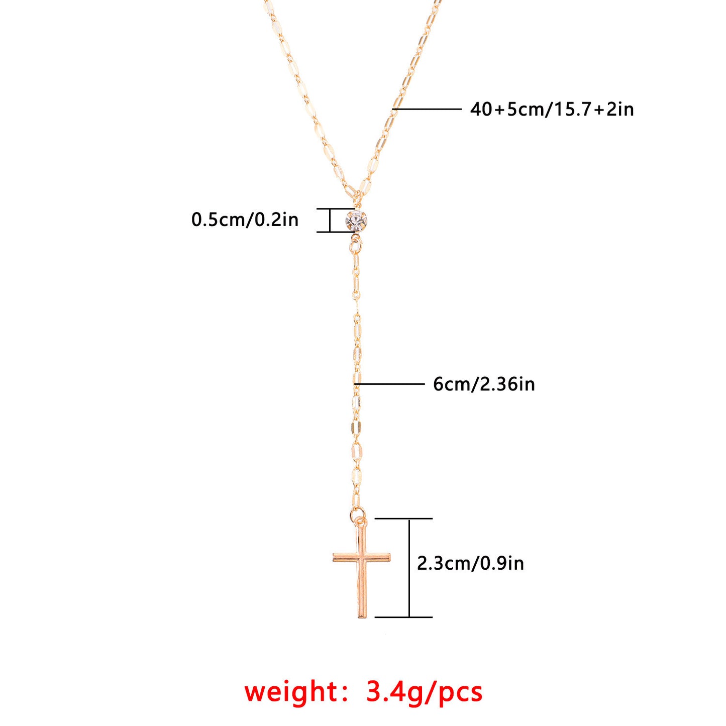 Zart Kreuz Lariat Halskette Brehn