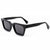 Damen stylische Sonnenbrille im modernen Design mit robustem, transparenten Rahmen Brehn