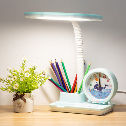 Multifunktionale Schreibtischlampe mit Uhr