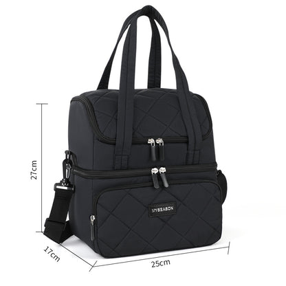 Damen Isolierte Lunch-Tasche mit zwei Fächern und Tragriemen Brehn