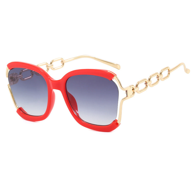 Damen modische Sonnenbrille mit goldenen Kettendetails Brehn