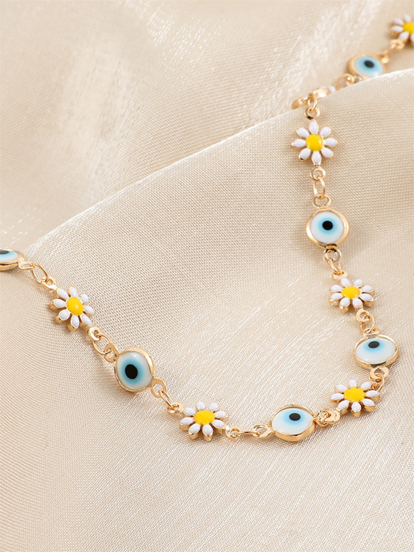 Blumen- und Augen-Charms-Armband Brehn